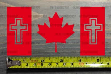 Canadian Cross Flag Sticker Decal Jesus Fish Christian Canada Christ Bible XO