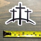 Jesus Christian Sticker Decal Crucifixion Religious 3" Cross God Symbol Forgiven PO
