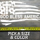 God Bless America Sticker Decal Jesus Flag Cross 8.5" USA US Sitka Gear Distressed XO