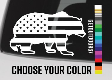 Bear USA Flag Decal Sticker Archery 5.5" US American Sitka Gear Leuopold BCM XO