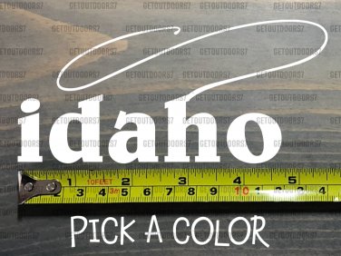 Idaho Sticker Decal DIE CUT Fly Fishing Line Trout Rainbow Hunter Lake Brown XO