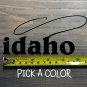 Idaho Sticker Decal DIE CUT Fly Fishing Line Trout Rainbow Hunter Lake Brown XO