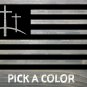 Jesus Cross Flag Sticker Decal American 5.5" In God We Trust USA BCM 5.11 Sitka XO