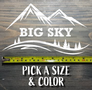 Big Sky Sticker Decal Montana Ski 8.5" Snowboard Bridger Bowl Whitefish Teton XO