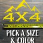 4X4 Decal Sticker 4Runner Jeep Wrangler Toyota Tacoma Old Man Emu Offroad XO