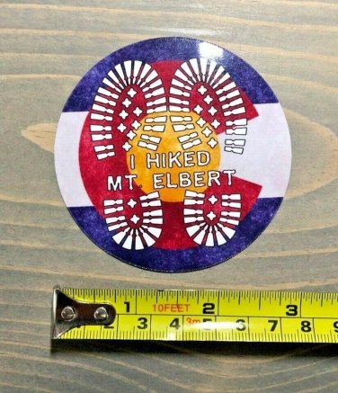 Mt Elbert Sticker Decal I Hiked Boots 3" Climber Colorado Flag 14er 14ers PO