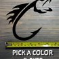 Fish Fishing Sticker Decal Hook Bass Crappie Walleye Trout Salmon Simms Sage XO