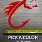 Fish Fishing Sticker Decal Hook Bass Crappie Walleye Trout Salmon Simms Sage XO