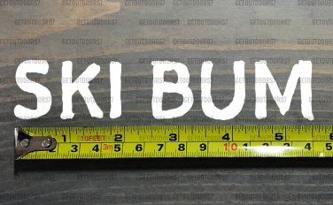 Ski Bum Skier Sticker Decal 5.5" Salomon Rossi Blizzard Skis Die Cut Volkl XO