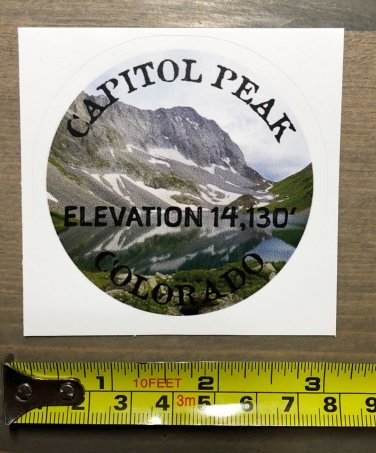 Capitol Peak Sticker Decal Colorado 14er 14ers Fourteeners XO Climbing Hiking