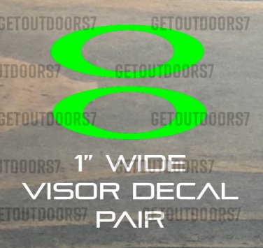 1" Oakley Visor Decal Pair Sticker Fluorescent Green Yellow Lime Helmet XO