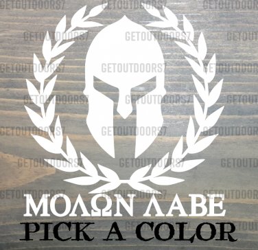 Molon Labe Sticker Decal Come And Take It Spartan Helmet Die CUt XO Tactical 3