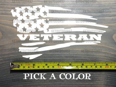 Veteran Flag Sticker Decal Sitka Gear Bravo Company 8" USA 5.11 Tactical KUIU XO