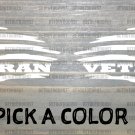 Veteran Flag Decal Pair Sticker American 8" US Distressed USA Military Tactical XO