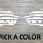 Veteran Flag Decal Pair Sticker American 8" US Distressed USA Military Tactical XO