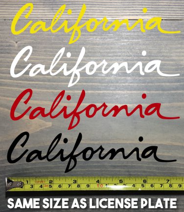 California Sticker Decal License Plate Font SAME SIZE AS PLATES Vinyl