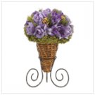 Lavender rose bouquet in rattan cone
