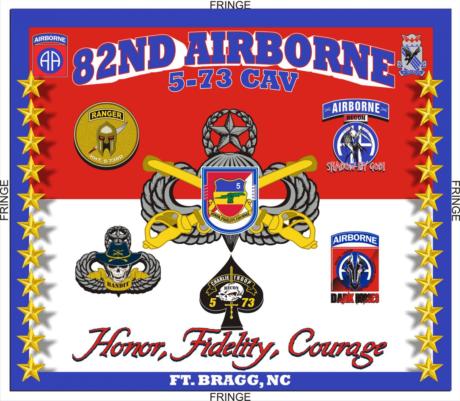 5-73 CAV SQUADRON BLANKET WITH TROOP LOGOS