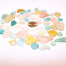 55 Pink, Yellow & Aqua Genuine Ocean Tumbled Beach Sea Glass
