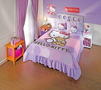 Hello kitty bedspread sheet set full size
