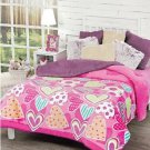 Reversible hearts blanket full