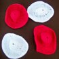 13 Small Doll Hats White Red Peach Green