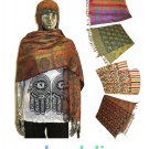 ॐ INDIAN PASHMINA SHAWL ॐ blanket warm winter viscose silk scarve 28X78 UKSLR ॐ