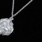 Silver Rose Flower Necklace -simple, pure elegance
