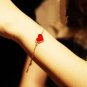 Red Heart Tag Cute Romance Gold Bracelet -wear your heart on sleeve!
