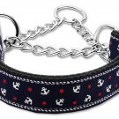 Med 10” - 18” Navy Blue Adjustable Nylon Anchors Safety Dog Collar with FREE SHIPPING