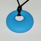 LIGHT BLUE Baby teething necklace with silicone pendant