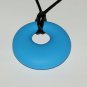 LIGHT BLUE Baby teething necklace with silicone pendant