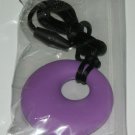 PURPLE Baby teething necklace with silicone pendant