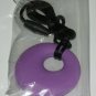 PURPLE Baby teething necklace with silicone pendant