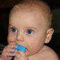 PURPLE Baby teething necklace with silicone pendant
