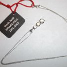 Sterling Silver Necklace with 3 Swarovski Zirconia 18" Chain New