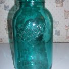Ball Ideal Quart Jar Blue Glass Bicentennial Eagle Emblem 1776 - 1976