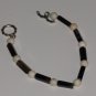 Black Agate Bars and Fossil Beads BSSP2