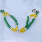 Yellow and Emerald Green Preciosa and Swarovski Crystal Bracelet