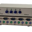 KVM Manual Data Switch Box 4 Ports DB15 PS2 - 100% New!