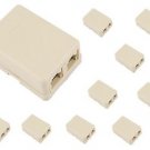 10 Pieces of RJ11 Surface Wall Mount Telephone Jack Dual 6P4C - 100% New!