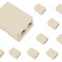 10 Pieces of RJ11 Surface Wall Mount Telephone Jack Dual 6P4C - 100% New!