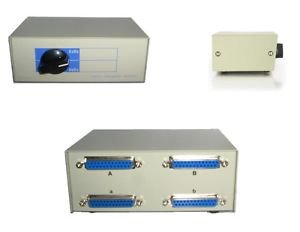 Data Transfer Manual Switch Box 4 Ports DB25 2-Way - 100% New!