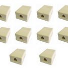 10 Pieces of RJ11 Surface Wall Mount Telephone Jack Single 6P4C - 100% New!