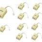 10 Pieces of ADSL Splitter Tel + Modem 6P2C - 100% New!
