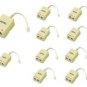 10 Pieces of ADSL Splitter Tel + Modem 6P2C - 100% New!