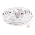 50 Feet RJ11 Modular Telephone Extension Cable Straight White 6P4C - 100% New!
