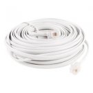 30 Feet RJ11 Modular Telephone Cable Straight White 6P4C - 100% New!