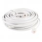 30 Feet RJ11 Modular Telephone Cable Straight White 6P4C - 100% New!