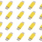 20 Pieces of USB A Male to USB A Male Connector Yellow  - 100% New!
